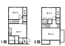 メゾンドゥモナリザ 1階3DKの間取り
