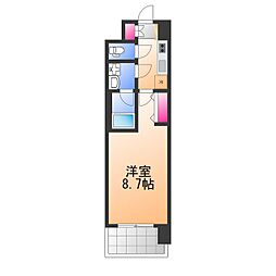 スプランディッド堺東III 1Kの間取図画像