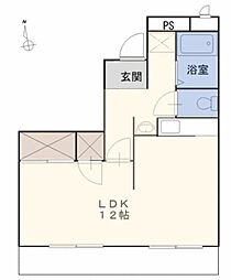 パステル嶋村 4階ワンルームの間取り