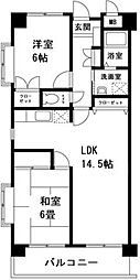 メゾン大西 2LDKの間取図画像