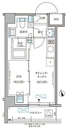 パークアクシス文京本郷 5階1DKの間取り