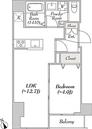 ルミーク根岸 100 4階1LDKの間取り