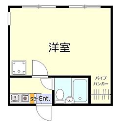 メゾンドロワール 1階1Kの間取り
