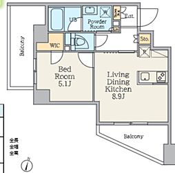 クレストコート中板橋 1LDKの間取図画像