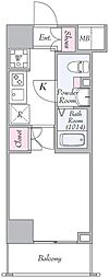スクエアシティ川崎 1Kの間取図画像