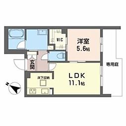 プレジュールラフィネ 1LDKの間取図画像