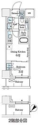 パークアクシス横浜伊勢佐木町通り 1DKの間取図画像