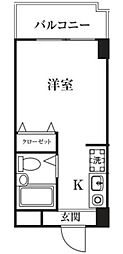 エクセラン西八王子 1Kの間取図画像