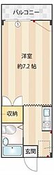 ロイヤル国立 1Kの間取図画像
