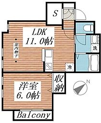 Esperanza戸越 2階1SLDKの間取り
