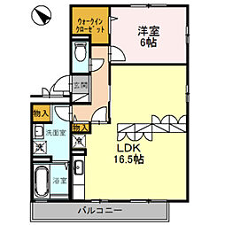 リビングタウンなかもずA棟 1LDKの間取図画像