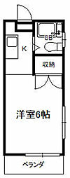 田所コーポ 3階1Kの間取り