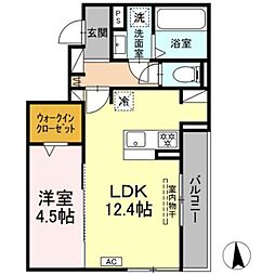 （仮）沼津市富士見町PJ 3階1LDKの間取り