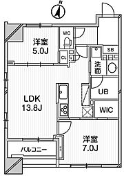GRANPASEO明大前 2LDKの間取図画像