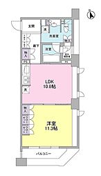パークフラッツ銀座イースト 1LDKの間取図画像