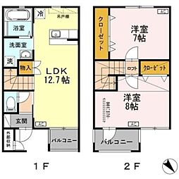 ルナ・ミニヨン 2LDKの間取図画像