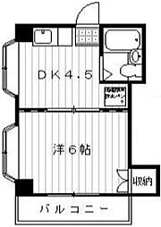 コーポソレイユ 2階1Kの間取り
