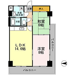 フリーダム光が丘2 2LDKの間取図画像