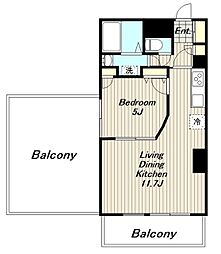 モンパルテ 4階1LDKの間取り