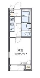 レオパレスクレイノボヌールラメゾン 1Kの間取図画像