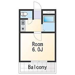 グリーンプラザ谷町壱番館 1階1Kの間取り