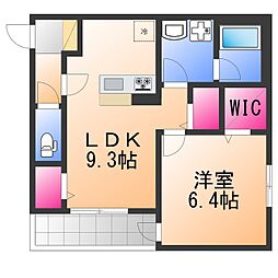 堺市堺区北三国ヶ丘町8丁アパート 1LDKの間取図画像