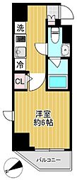 SHOKENレジデンス横浜鶴見4 1Kの間取図画像
