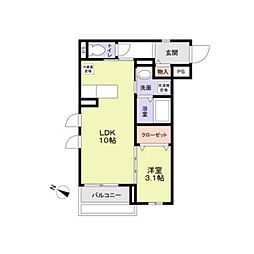 Contrail湘南 1LDKの間取図画像