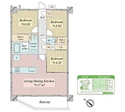 N-stage船堀 2階3LDKの間取り