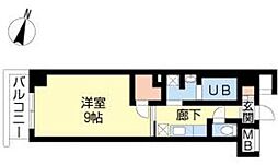N・Mヒルズ弥生 1Kの間取図画像