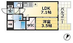 セレニテ三宮プリエ 1DKの間取図画像