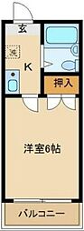Ｋハイツ 3階1Kの間取り
