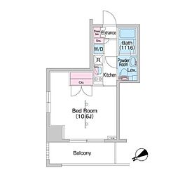 コンフォリア浅草駒形 1Kの間取図画像
