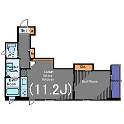 フォルクA・T 1階1LDKの間取り