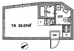 ディアマンテ糀谷 3階ワンルームの間取り