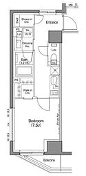 ザ・パークハビオ神楽坂香月 1Kの間取図画像