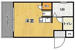サンマリオ南六郷 1階ワンルームの間取り