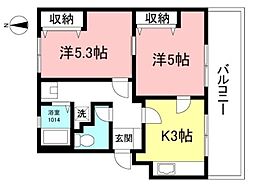 アポロサンガーデン 2Kの間取図画像