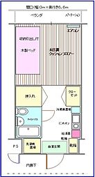 ラフィーネ学生マンション 3階ワンルームの間取り