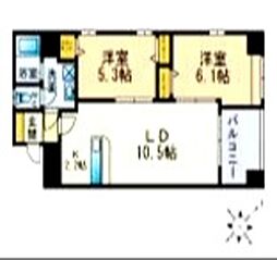 エトゥール博多駅前 2LDKの間取図画像