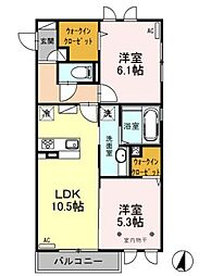 Confort 2LDKの間取図画像