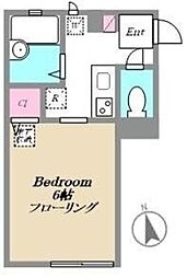 カーサギアンダ 1階1Kの間取り