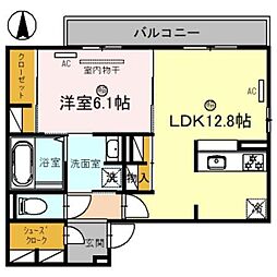 アルカンシエル 1LDKの間取図画像