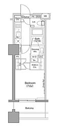 ザ・パークハビオ木場 1Kの間取図画像