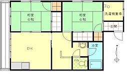 八光ハイツ 2階2DKの間取り