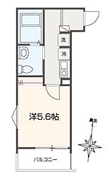 MELLAS淵野辺V 1Kの間取図画像