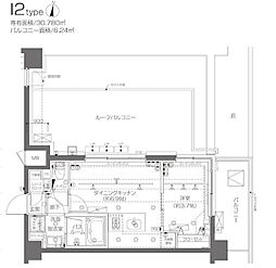 ズーム新宿西落合 1DKの間取図画像