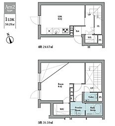 LEGALAND早稲田鶴巻町 1LDKの間取図画像