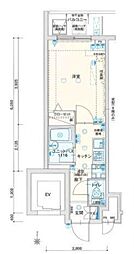 ヴェルト三軒茶屋2 1Kの間取図画像