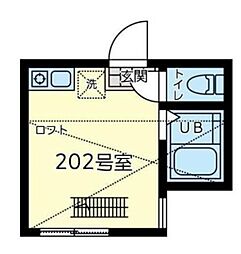 ユナイト末吉ロス・アラモス ワンルームの間取図画像